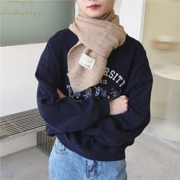 image-Pure Color Knitted All-match Cute Multifunctional Scarf