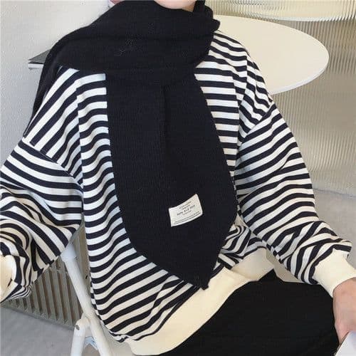 image-Pure Color Knitted All-match Cute Multifunctional Scarf