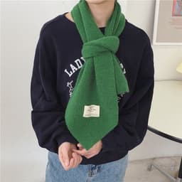 image-Pure Color Knitted All-match Cute Multifunctional Scarf