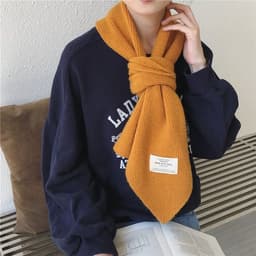image-Pure Color Knitted All-match Cute Multifunctional Scarf
