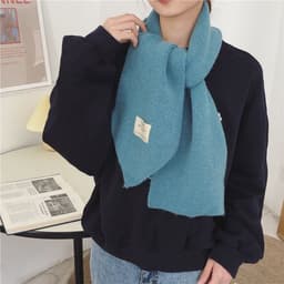 image-Pure Color Knitted All-match Cute Multifunctional Scarf