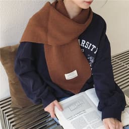 image-Pure Color Knitted All-match Cute Multifunctional Scarf