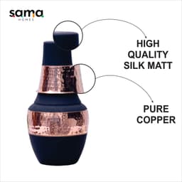 image-Pure Copper Silk Black Venus Pot 1400ML – Hand-Hammered Ayurvedic