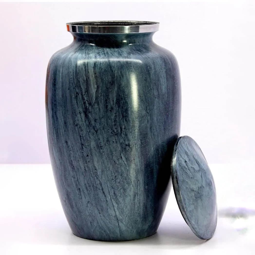 image-Aluminum Urn with Classic Stone Finish | Ritual Pot