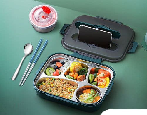 image-304 Stainless Steel Lunch Box, Fresh-keeping Box With Soup Cup,