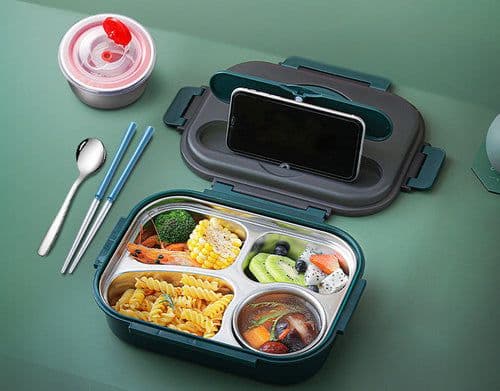 image-304 Stainless Steel Lunch Box, Fresh-keeping Box With Soup Cup,
