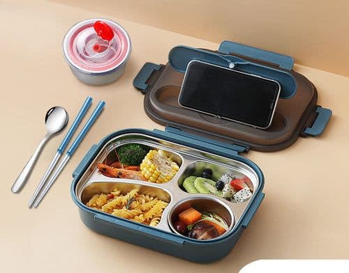 image-304 Stainless Steel Lunch Box, Fresh-keeping Box With Soup Cup,