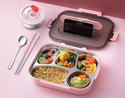 image-304 Stainless Steel Lunch Box, Fresh-keeping Box With Soup Cup,