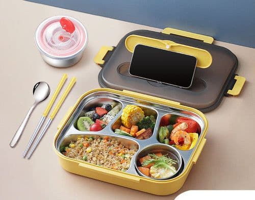 image-304 Stainless Steel Lunch Box, Fresh-keeping Box With Soup Cup,