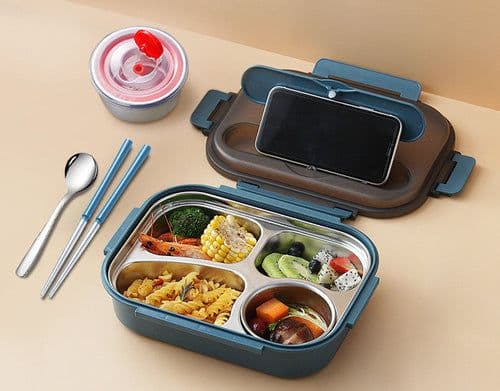 image-304 Stainless Steel Lunch Box, Fresh-keeping Box With Soup Cup,