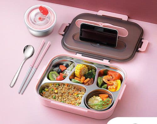 image-304 Stainless Steel Lunch Box, Fresh-keeping Box With Soup Cup,