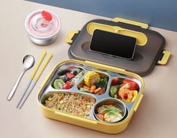 image-304 Stainless Steel Lunch Box, Fresh-keeping Box With Soup Cup,