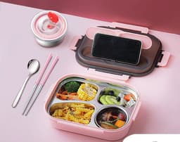 image-304 Stainless Steel Lunch Box, Fresh-keeping Box With Soup Cup,