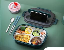 image-304 Stainless Steel Lunch Box, Fresh-keeping Box With Soup Cup,