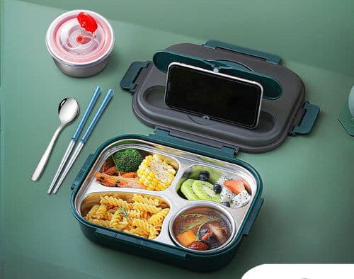 image-304 Stainless Steel Lunch Box, Fresh-keeping Box With Soup Cup,