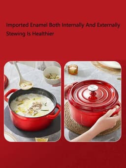 image-COOKER KING Cast Iron Enamel Non Stick Pot Household Stew soup Pot Gas
