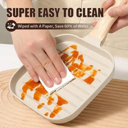 image-Nonstick Grill Pan for All Stove 19cm/7.5 Inch Square Steak Grilling