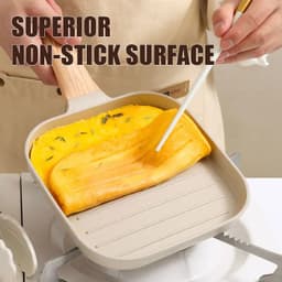 image-Nonstick Grill Pan for All Stove 19cm/7.5 Inch Square Steak Grilling
