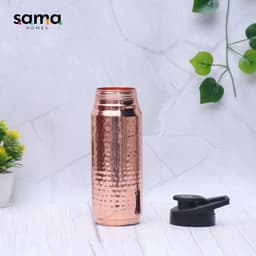 image-Pure Copper Water Bottle 750ml – Hand-Hammered Ayurvedic Vessel with