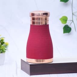 image-Pure Copper Silk Red Cherry Bedside Jar with Inbuilt Glass Capacity