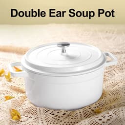 image-Enameled Cast Aluminum Dutch Oven with Lid Home Kitchen Enamel Stock