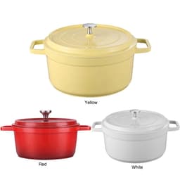 image-Enameled Cast Aluminum Dutch Oven with Lid Home Kitchen Enamel Stock