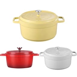 image-Enameled Cast Aluminum Dutch Oven with Lid Home Kitchen Enamel Stock