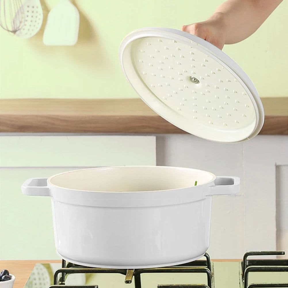 image-Enameled Cast Aluminum Dutch Oven with Lid Home Kitchen Enamel Stock