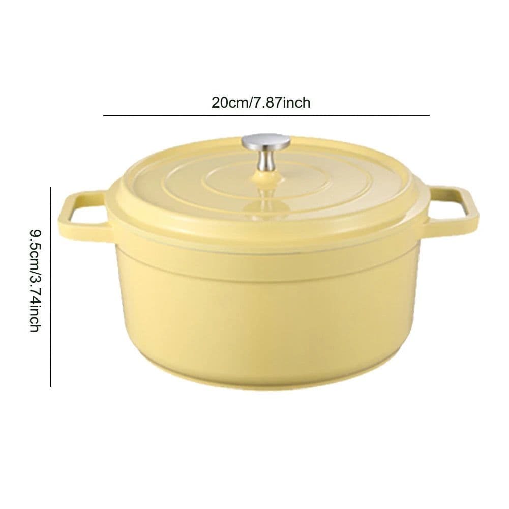 image-Enameled Cast Aluminum Dutch Oven with Lid Home Kitchen Enamel Stock