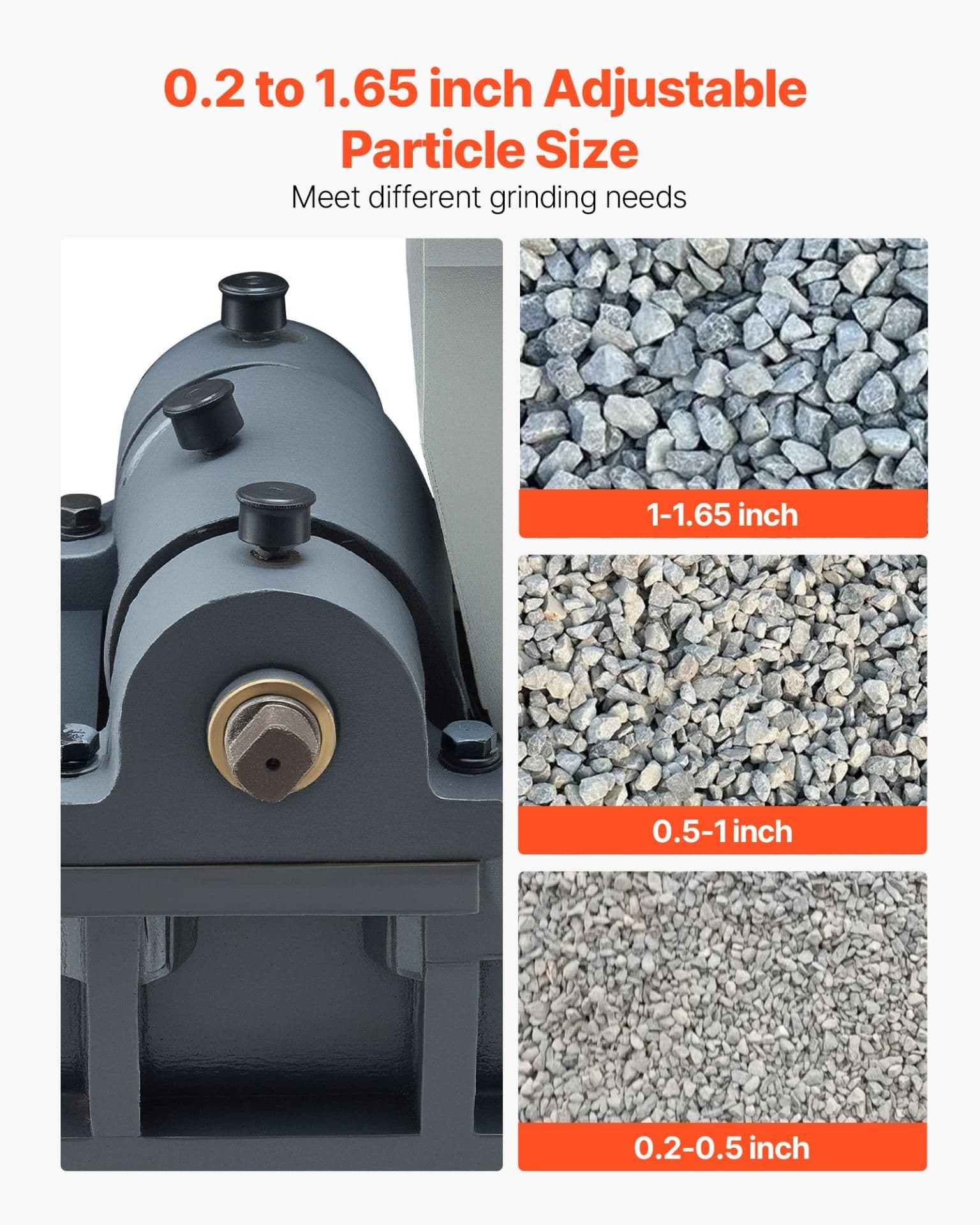 image-VEVOR Jaw Crusher Machine, 2.2KW High Power Rock Stone Crush Machine, 6.10 x 5.12 inch Feeding Port, 1740 RPM Speed Stone Shatter Grinder, Electric Stone Shatter 220V, for Rock Coal Glass Bottle