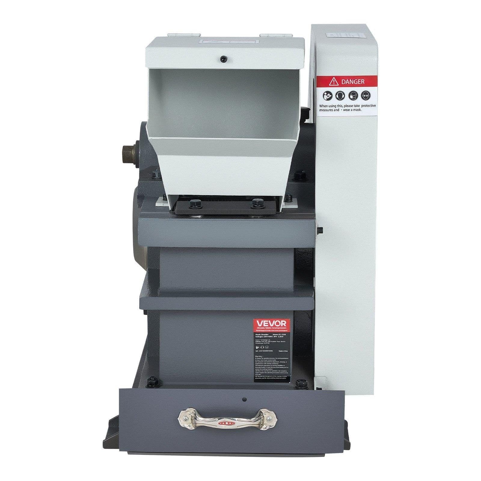 image-VEVOR Jaw Crusher Machine, 2.2KW High Power Rock Stone Crush Machine, 6.10 x 5.12 inch Feeding Port, 1740 RPM Speed Stone Shatter Grinder, Electric Stone Shatter 220V, for Rock Coal Glass Bottle