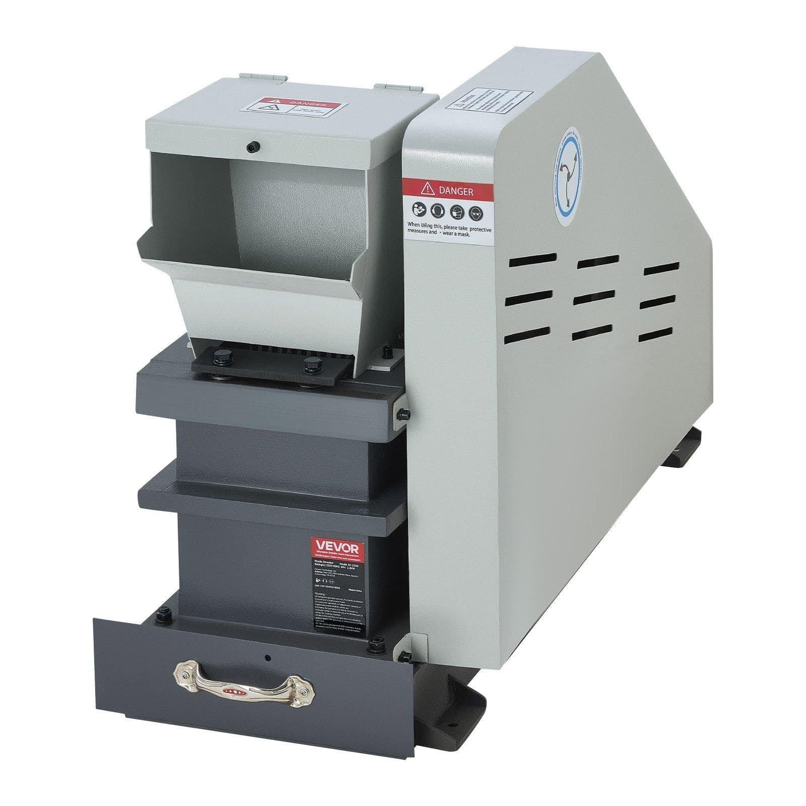 image-VEVOR Jaw Crusher Machine, 2.2KW High Power Rock Stone Crush Machine, 6.10 x 5.12 inch Feeding Port, 1740 RPM Speed Stone Shatter Grinder, Electric Stone Shatter 220V, for Rock Coal Glass Bottle