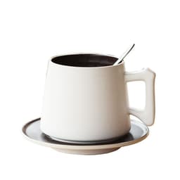 image-Handmade lovers ceramic coffee cup and saucer suit