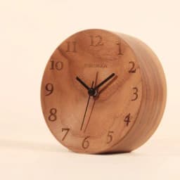 image-Black Walnut Concave Alarm Clock