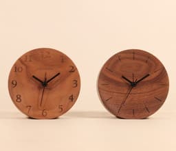 image-Black Walnut Concave Alarm Clock