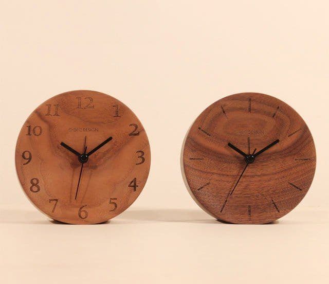 image-Black Walnut Concave Alarm Clock