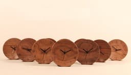 image-Black Walnut Concave Alarm Clock