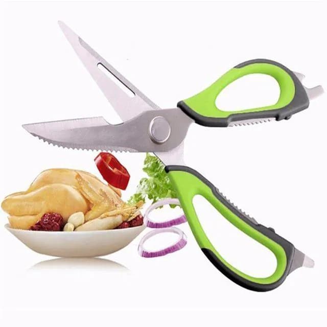 image-Multifunction Stainless Steel Kitchen Scissors