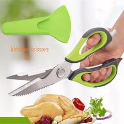 image-Multifunction Stainless Steel Kitchen Scissors