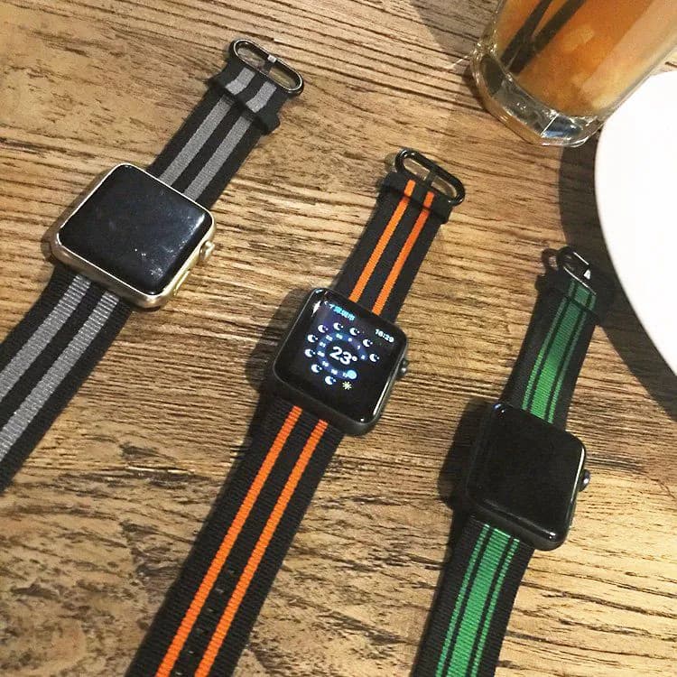 image-Color Strips Nylon Apple Watch Band