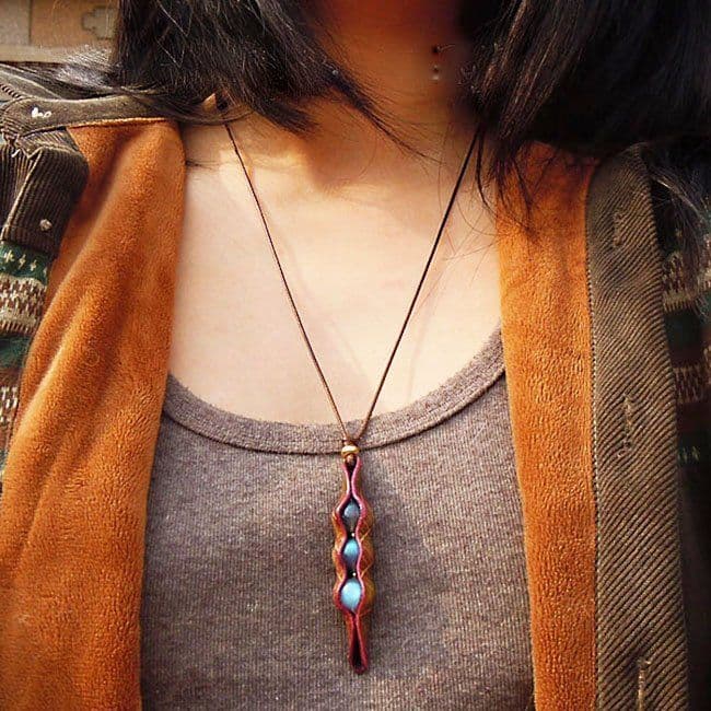 image-Leather Labradorite Pea Necklace