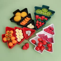 image-Christmas Tree Shaped Plates Plastic Christmas Tree Tray
