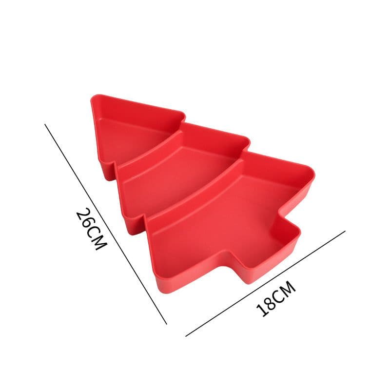 image-Christmas Tree Shaped Plates Plastic Christmas Tree Tray