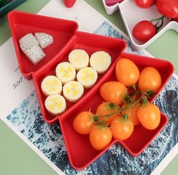 image-Christmas Tree Shaped Plates Plastic Christmas Tree Tray