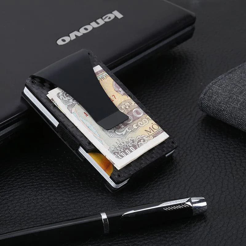 image-Carbon Fiber RFID Blocking Card Wallet