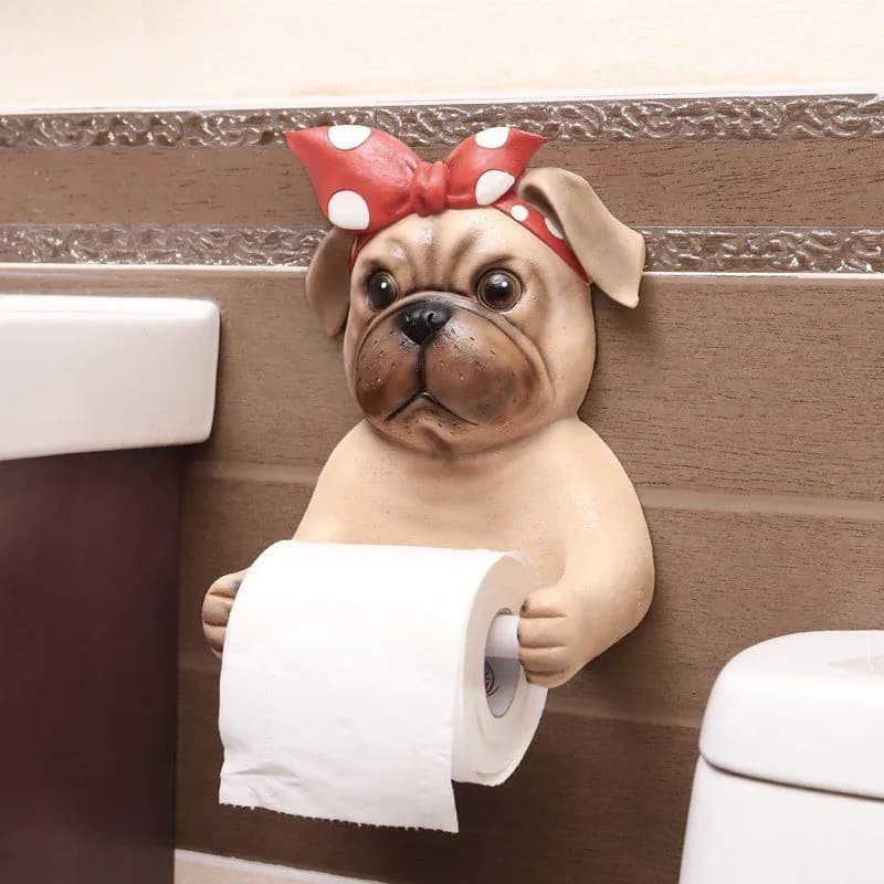 image-Bulldog Toilet Paper Cover Holder