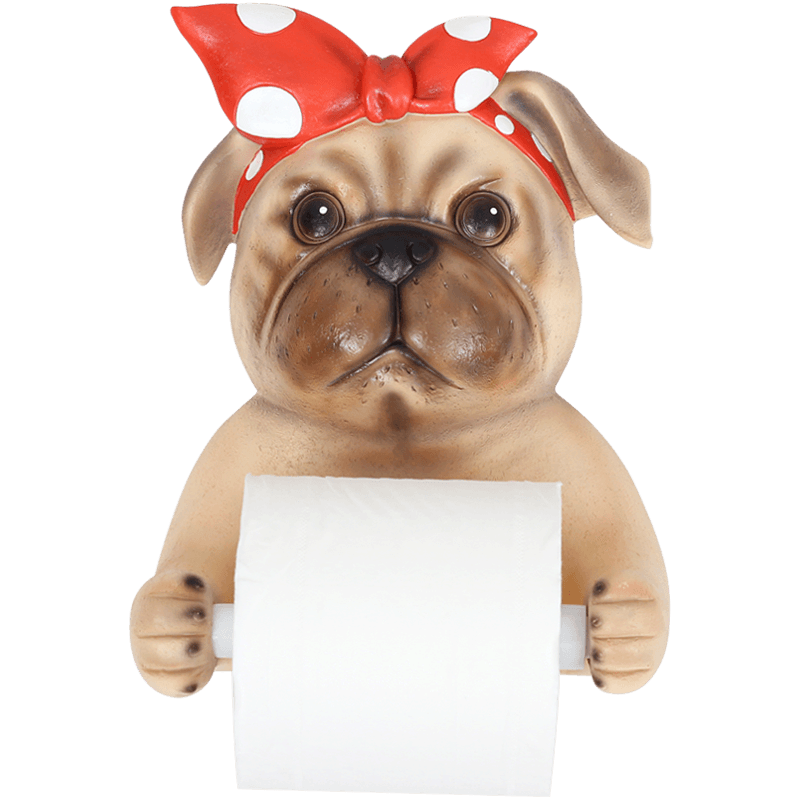 image-Bulldog Toilet Paper Cover Holder