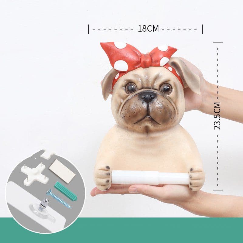image-Bulldog Toilet Paper Cover Holder