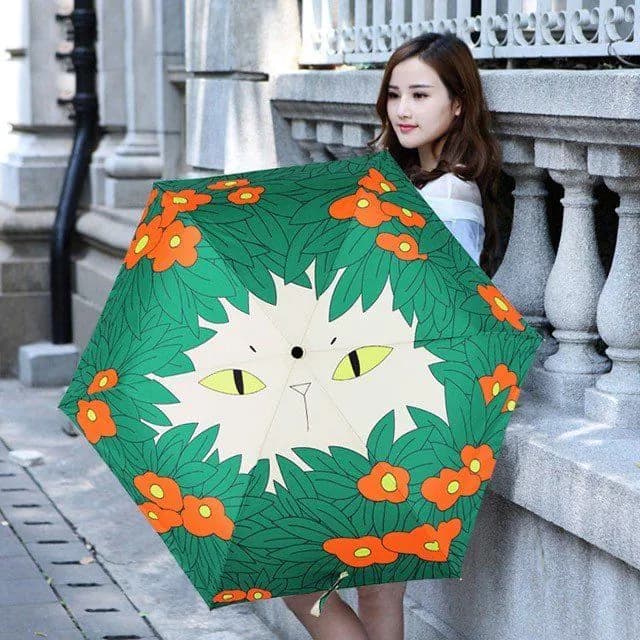 image-Flowers Cat Sunny Umbrella