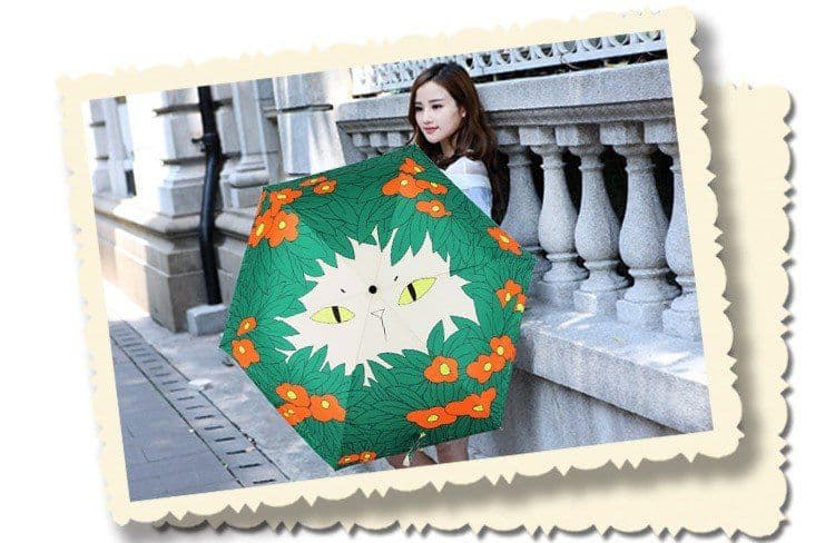 image-Flowers Cat Sunny Umbrella